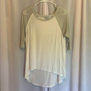 White and sparkle baseball tee